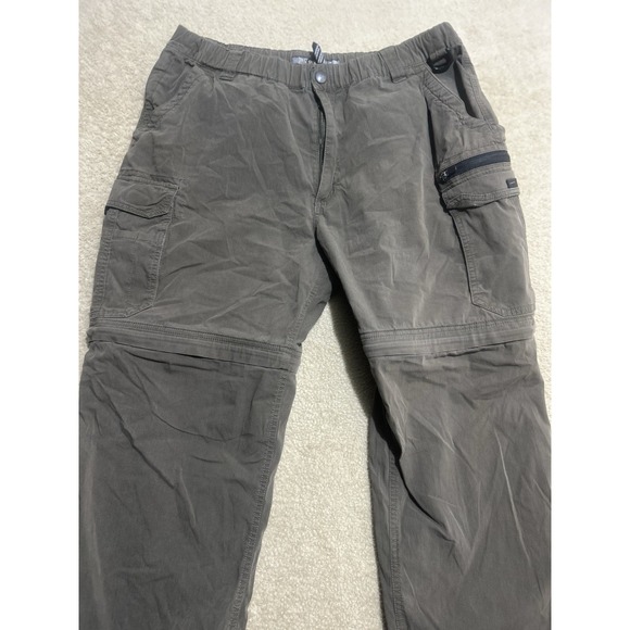 BC Clothing Mens‎ Convertible Cargo Pants XXL X30 Olive Green Pockets Stretch - Picture 2 of 7
